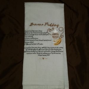 Banana pudding embroidered kitchen towel